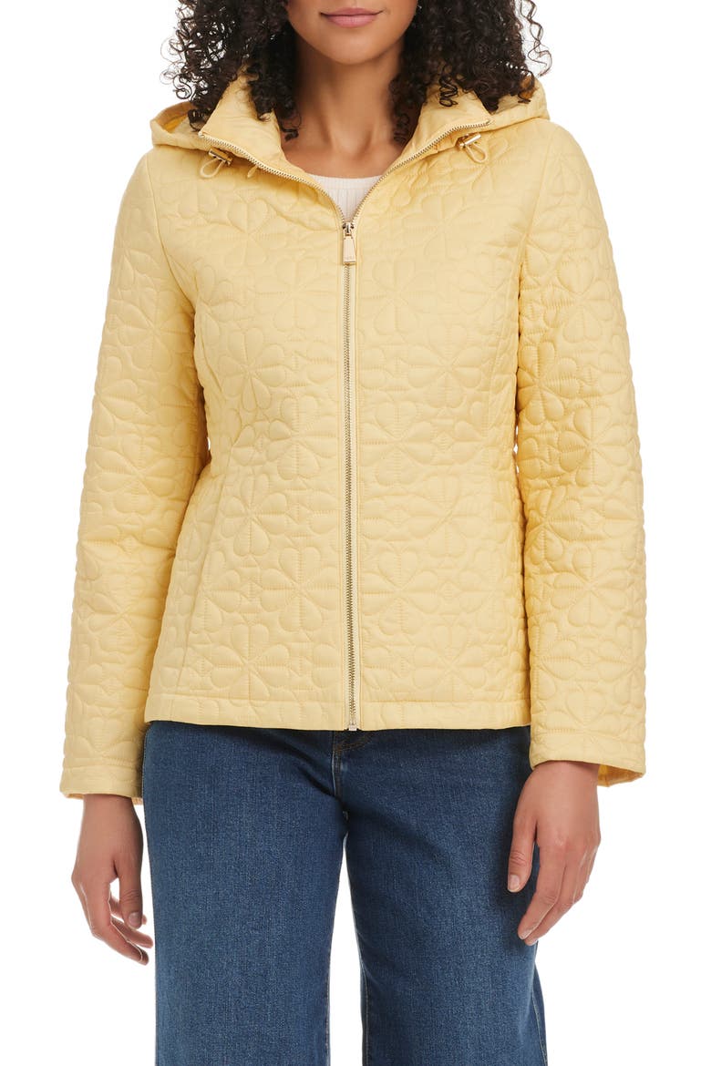 short spade flower quilted jacket, Alternate, color, BUTTER
