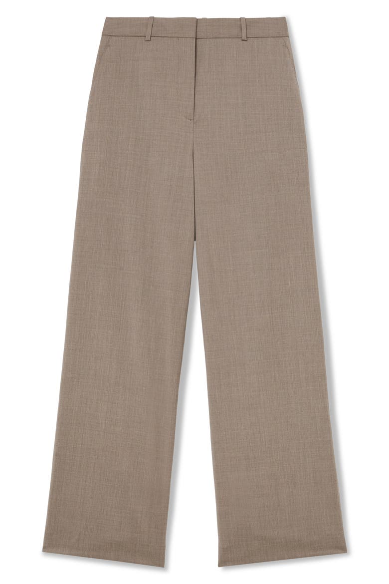 Adie Wide Leg Wool Blend Trousers, Alternate, color, NEUTRAL