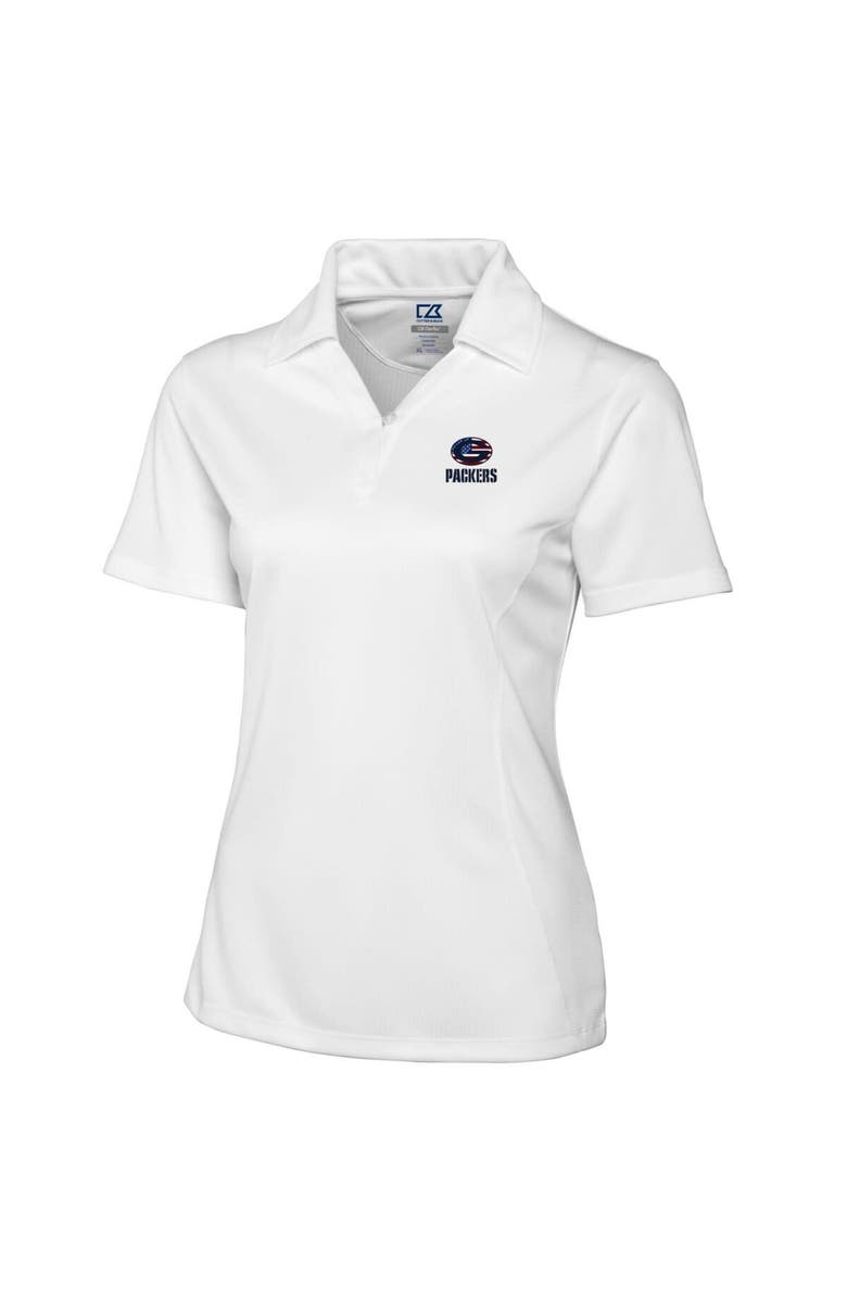 Cutter & Buck Women's Cutter & Buck White Green Bay Packers Genre DryTec Textured Polo, Alternate, color, 