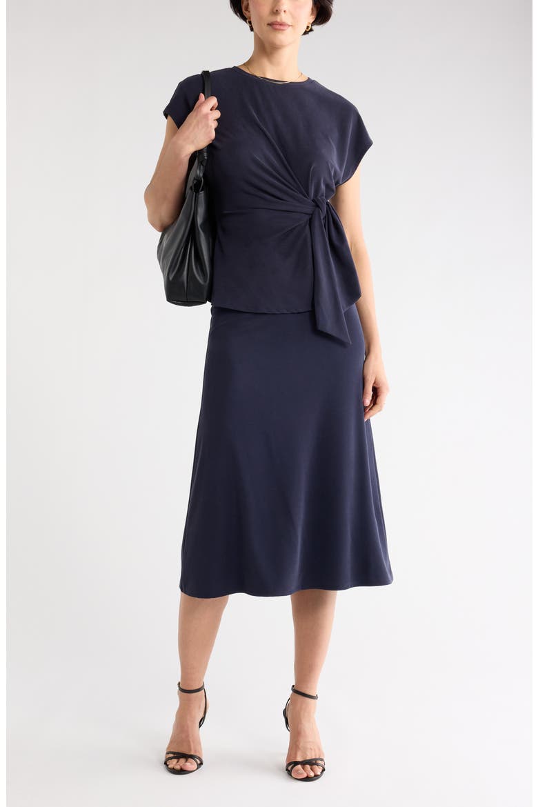 Knit Midi Skirt, Main, color, NAVY NIGHT