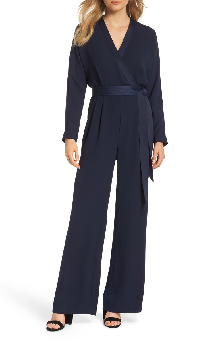Eliza J Surplice Jumpsuit, Main, color,