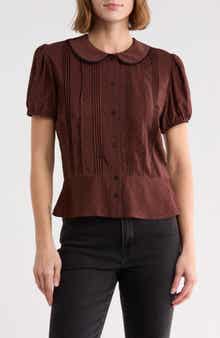 Puff Sleeve Pintuck Top