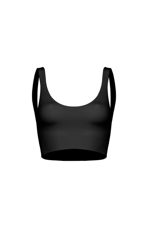 Noodyskin Seamless Body Smooth Scoop Neck Top In Black