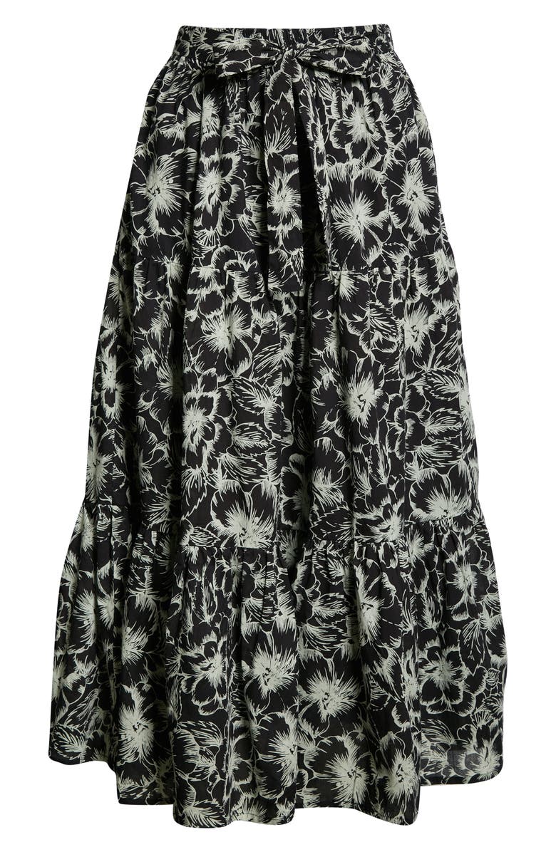 MILLE Paola Floral Print Tie Waist Maxi Skirt, Alternate, color, 