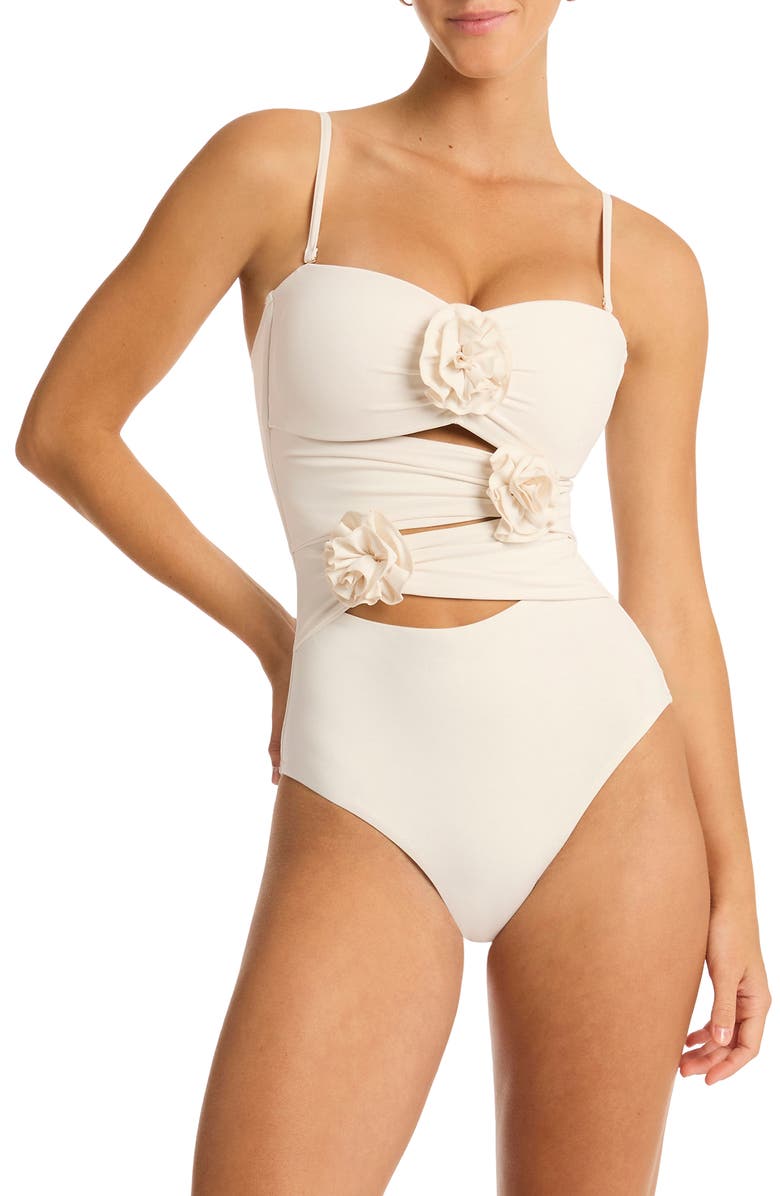 Sea Level Casa Del Mar Cutout One-Piece Swimsuit, Main, color, 