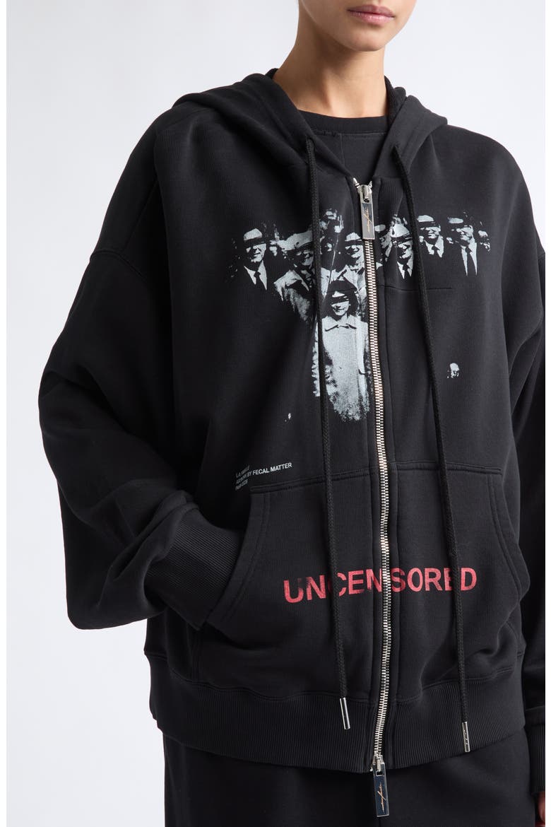Family Graphic Full Zip Hoodie, Alternate, color, BLACK