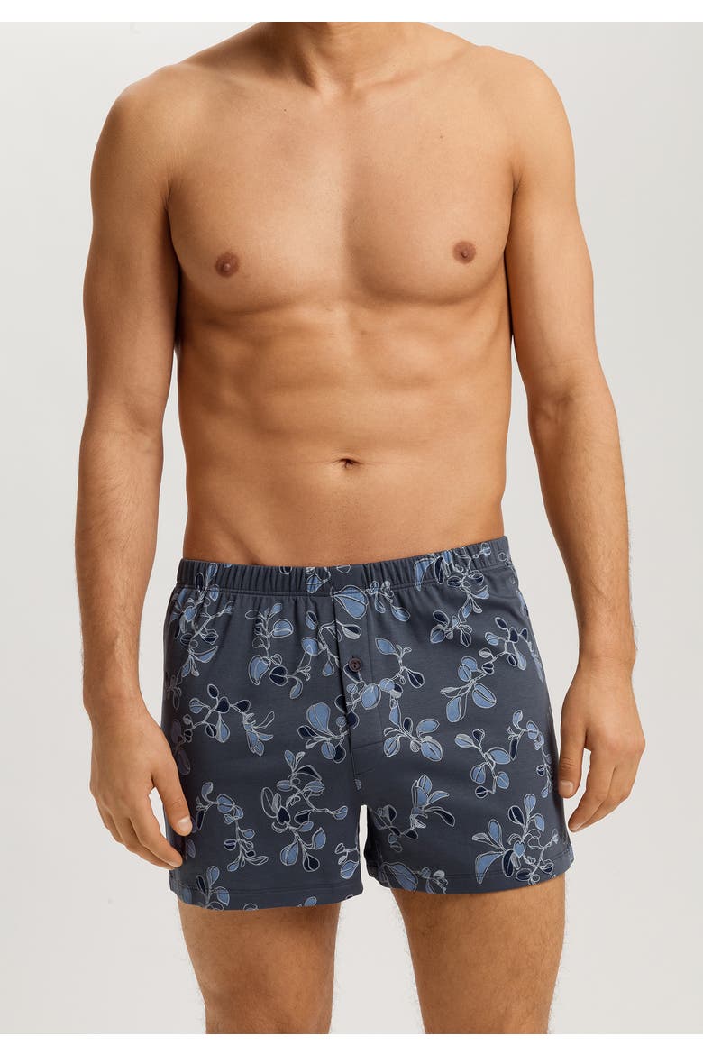 Cotton Sporty Cotton Boxer, Alternate, color, Aqua Ink Leaves