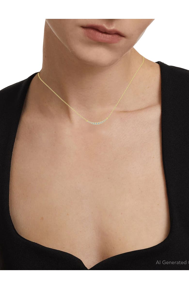 Bliss Diamond 1/2Ct TW Diamond Graduated Bar Necklace 14k Gold Lab Grown Pendant 28mm, Alternate, color, 14K Yellow Gold