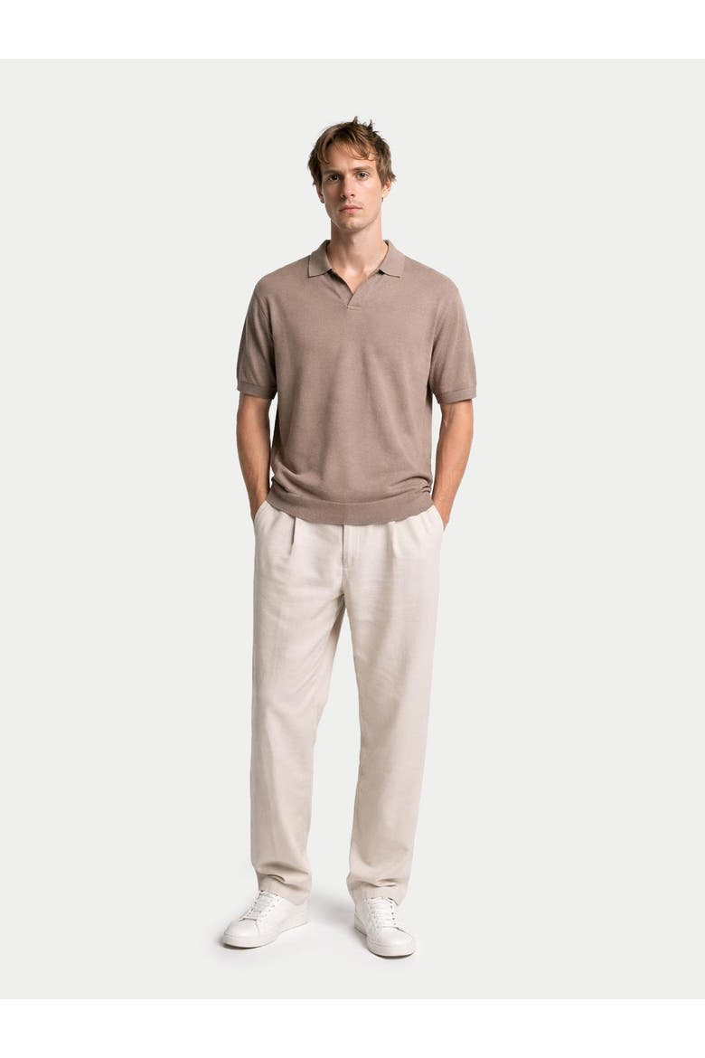 Silk Cashmere Polo Shirt, Alternate, color, nomad