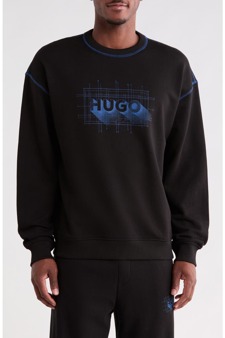 Nothalic Cotton Graphic Sweatshirt, Main, color, BLACK