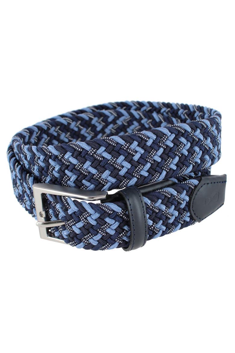 Big and Tall Edward 35mm European Weave Golf Braided Belt, Main, color, Blue
