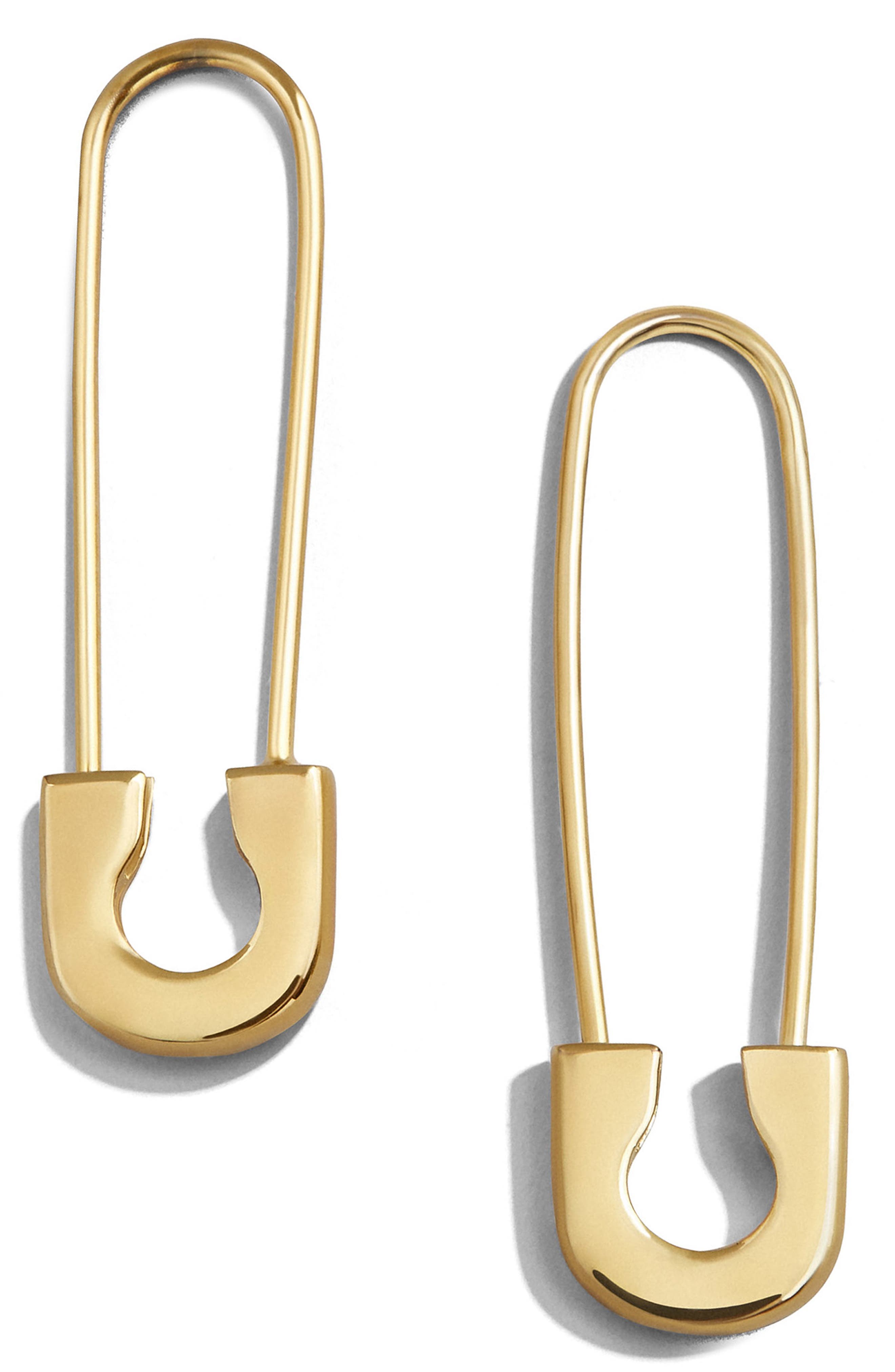 Safe Workload Sign Racking BaubleBar Spillo 18K Gold Vermeil Safety Pin Earrings (Women) | Nordstrom
