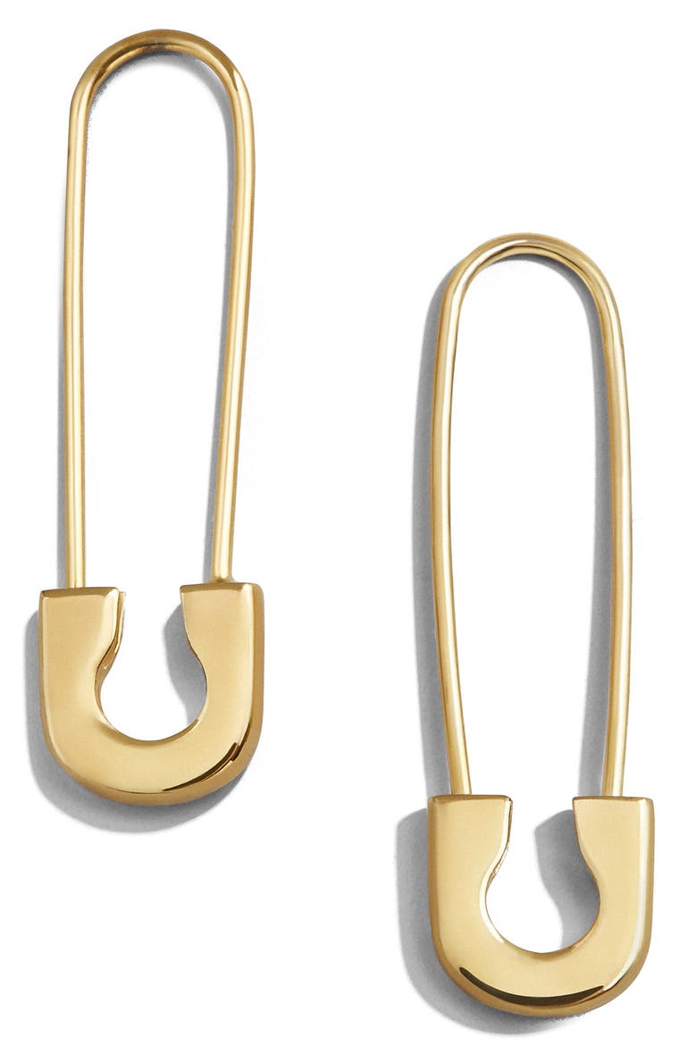 Spillo 18K Gold Vermeil Safety Pin Earrings, Main, color, GOLD