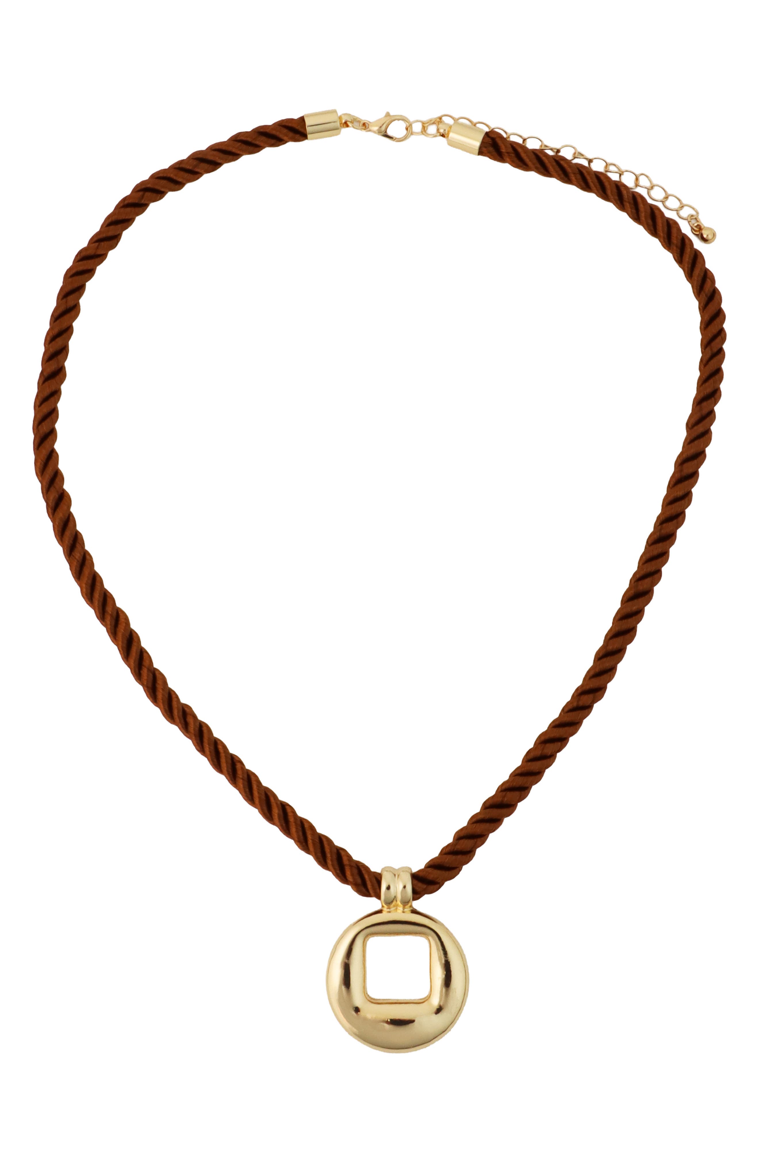 Circle Pendant Cord Necklace