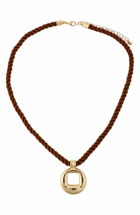 Circle Pendant Cord Necklace
