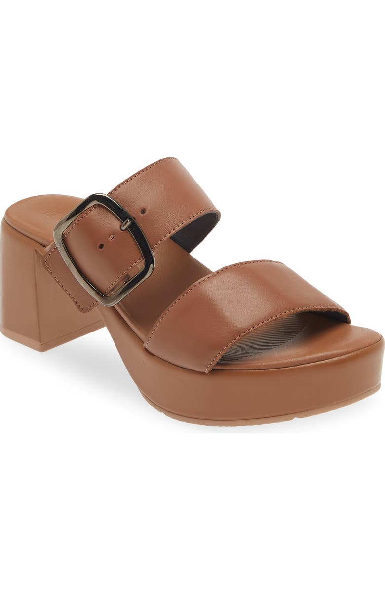 Naot Celeb Platform Slide Sandal, Main, color, Caramel Leather
