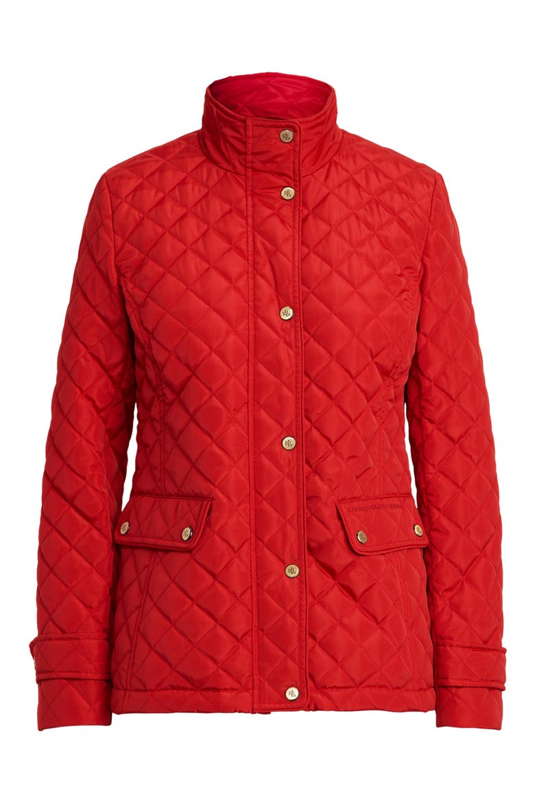 Diamond Quilted Jacket, Alternate, color, SUMMER RED