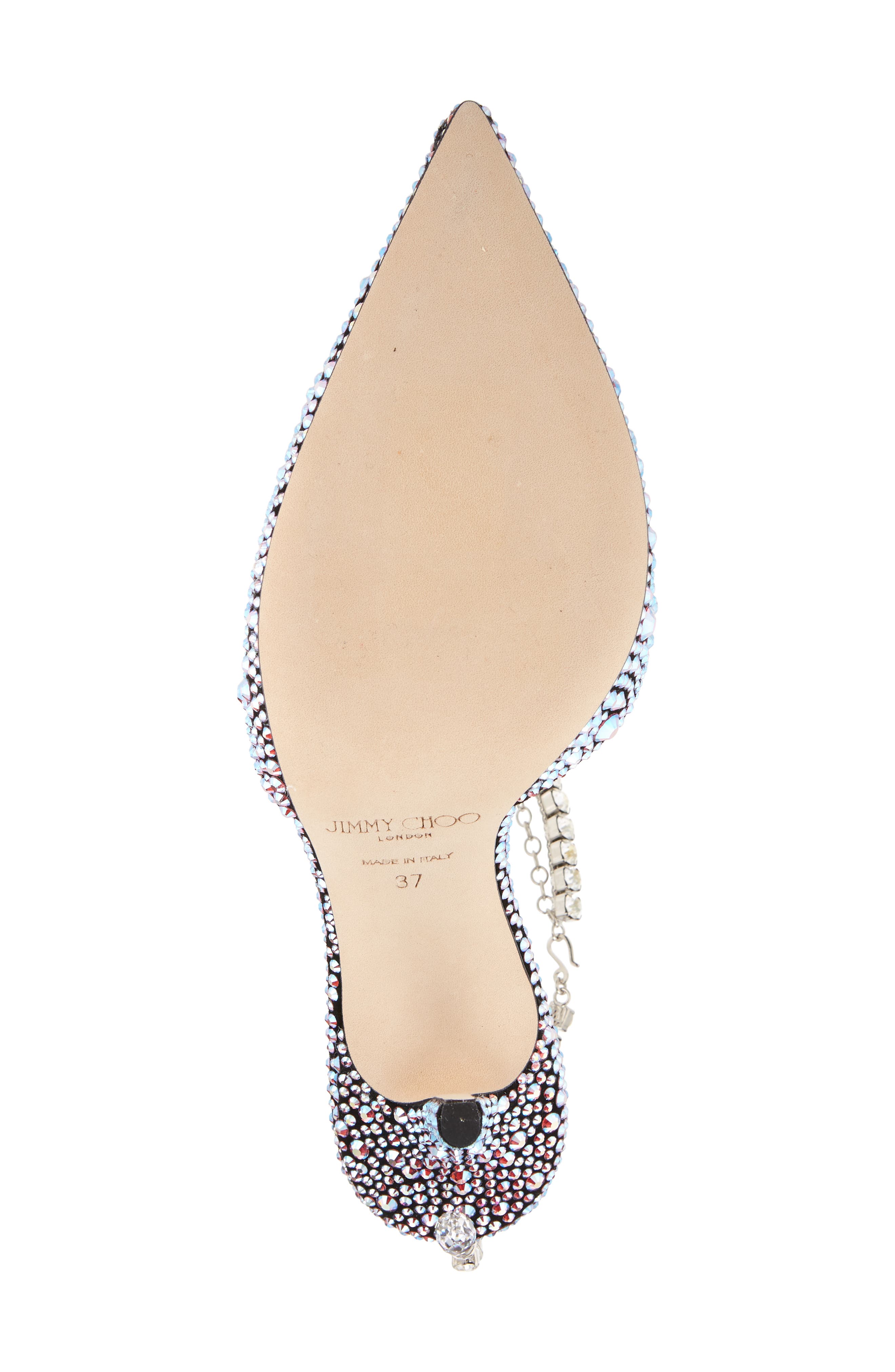 Jimmy Choo Saeda Crystal Ankle Strap Pointed Toe Pump, Alternate, color, 