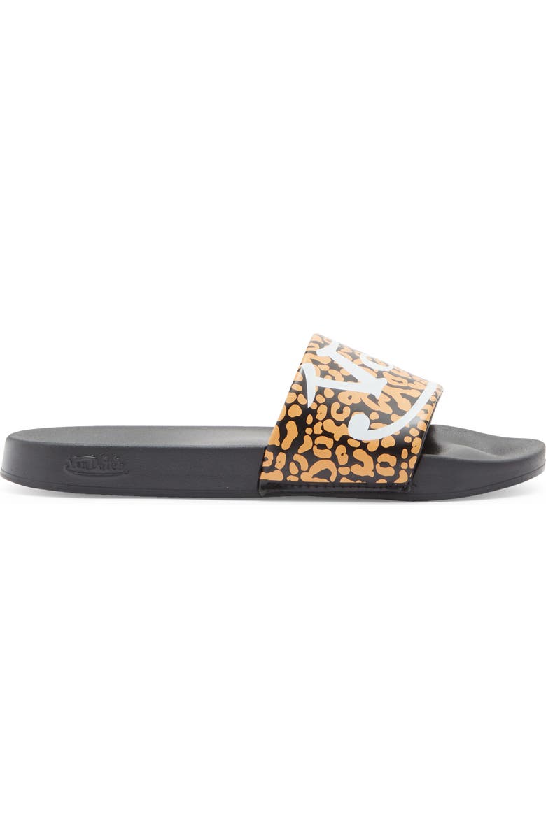 Von Dutch Prowl Slide Sandal, Alternate, color, Black / Leopard