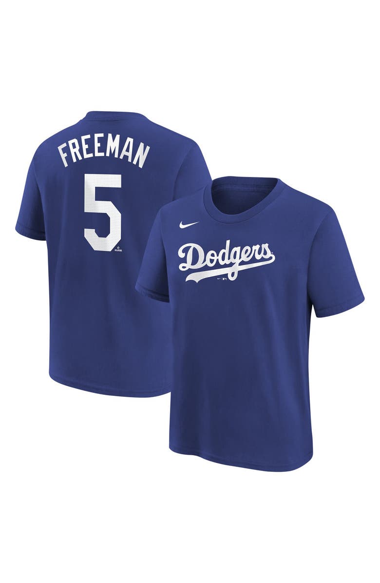 Nike Youth Nike Freddie Freeman Royal Los Angeles Dodgers Home Player Name & Number T-Shirt, Alternate, color, 