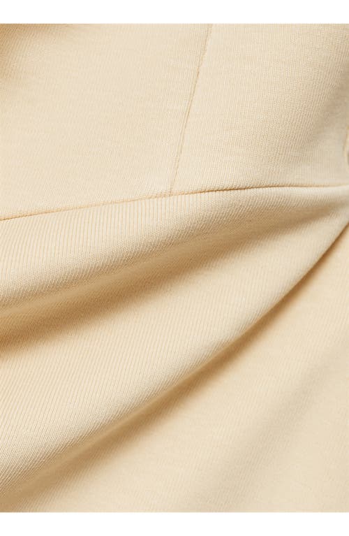 Mango Draped Cotton T-shirt In Neutral