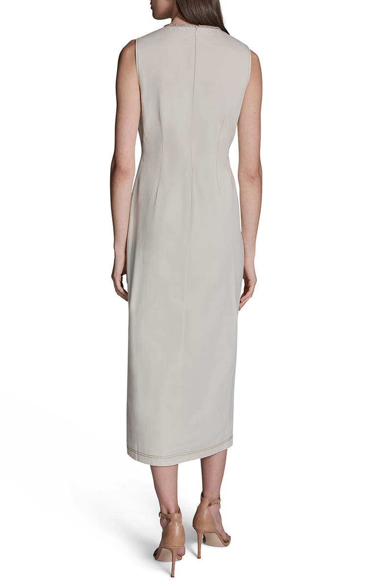 BCBG Jewel Neck Sheath Midi Dress, Alternate, color, Ecru