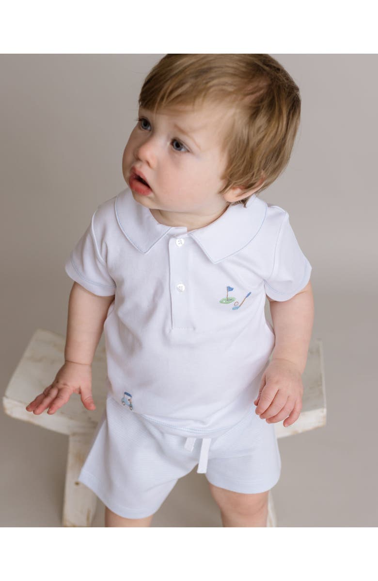 Cuclie Golf Pima Short Play Set for Infant, Alternate, color, White Multi