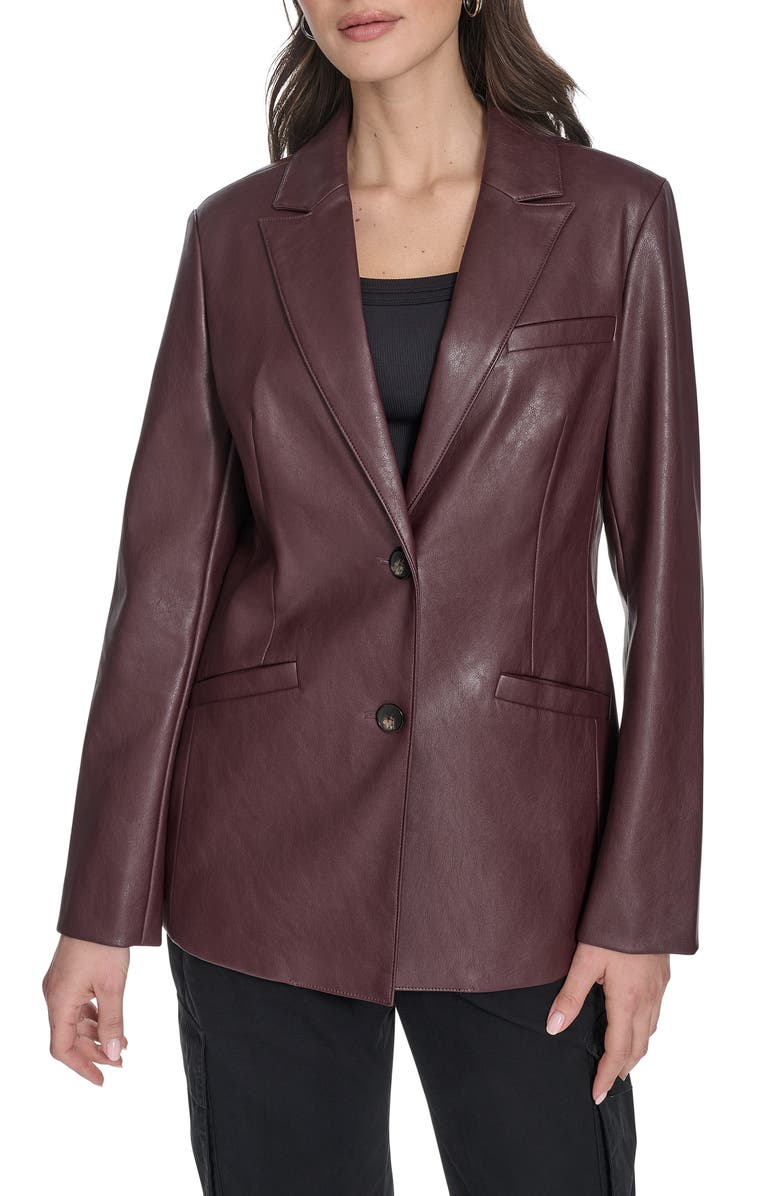Levi's Faux Leather Blazer, Main, color, Oxblood