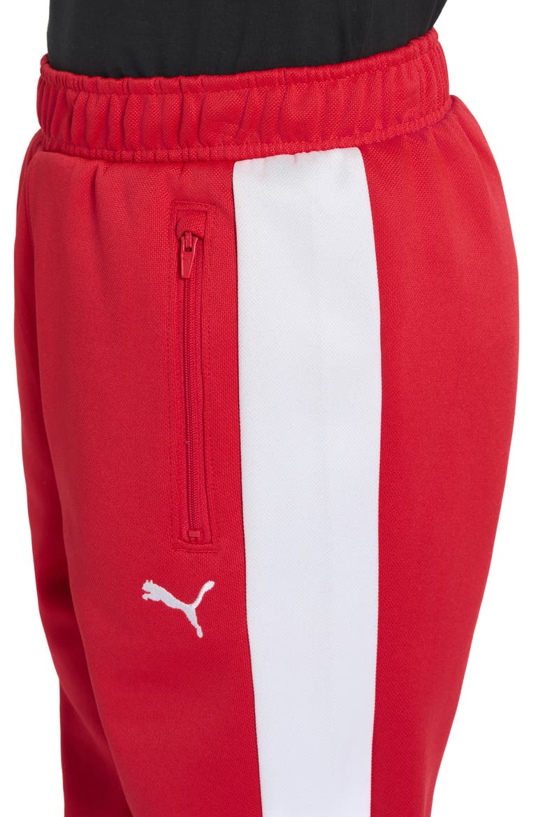 Kids' T7 Foundations Slim Piqué Track Pants, Alternate, color, MEDIUM RED