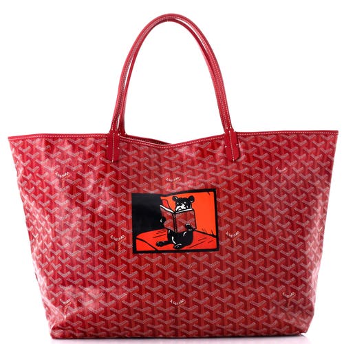 Pre-owned Goyard Goyard Saint Louis Tote Printed Coated Canvas Gm In Red