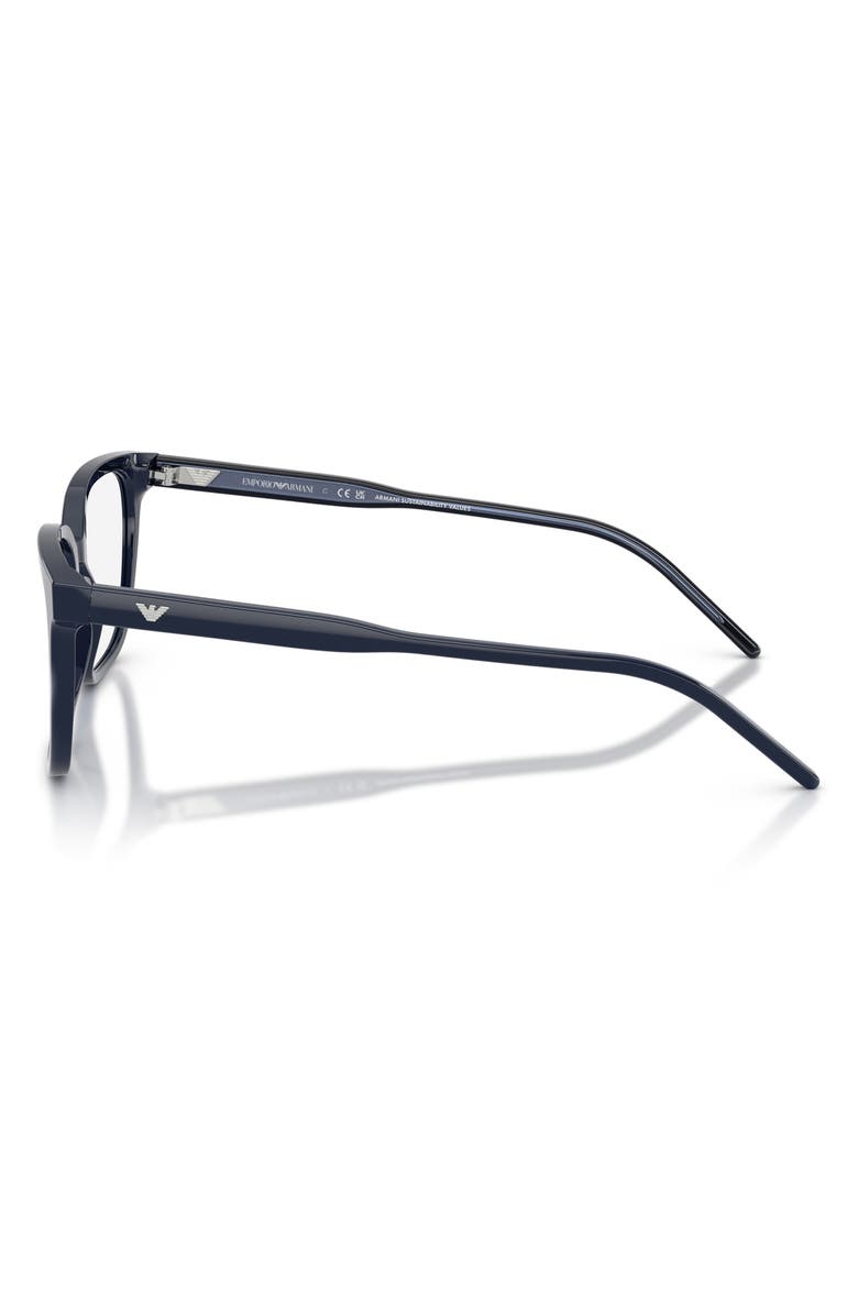 Emporio Armani 52mm Square Optical Glasses, Alternate, color, Shiny Blue / Demo Lens