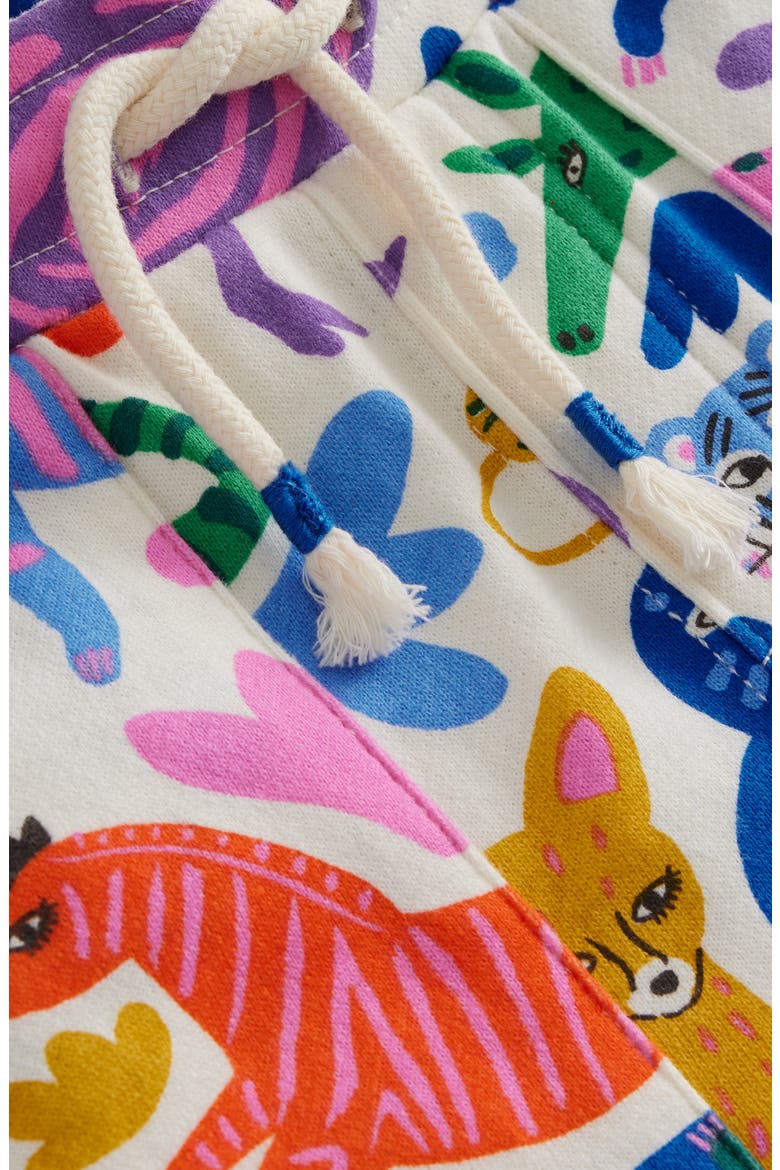 Kids' Safari Print Cotton Sweat Shorts, Alternate, color, MULTI SAFARI FRIENDS