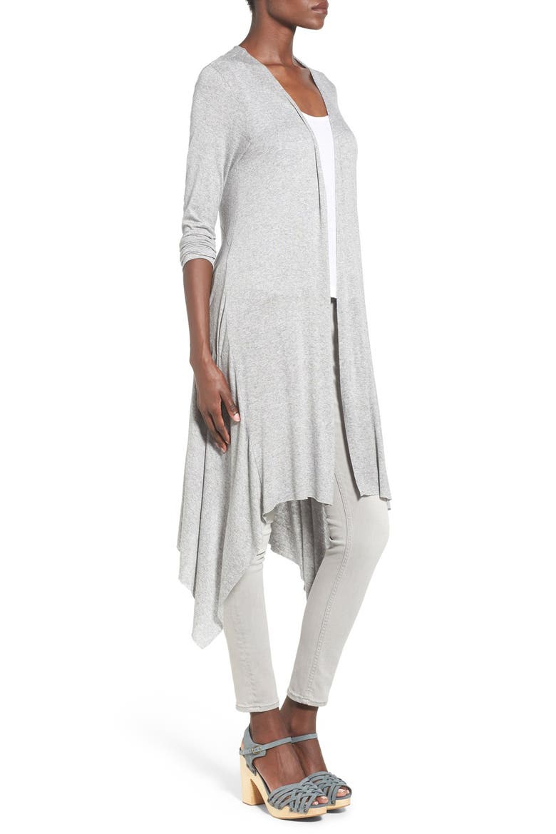 Drape Front Knit Cardigan, Alternate, color, GREY MEDIUM CHARCOAL HEATHER