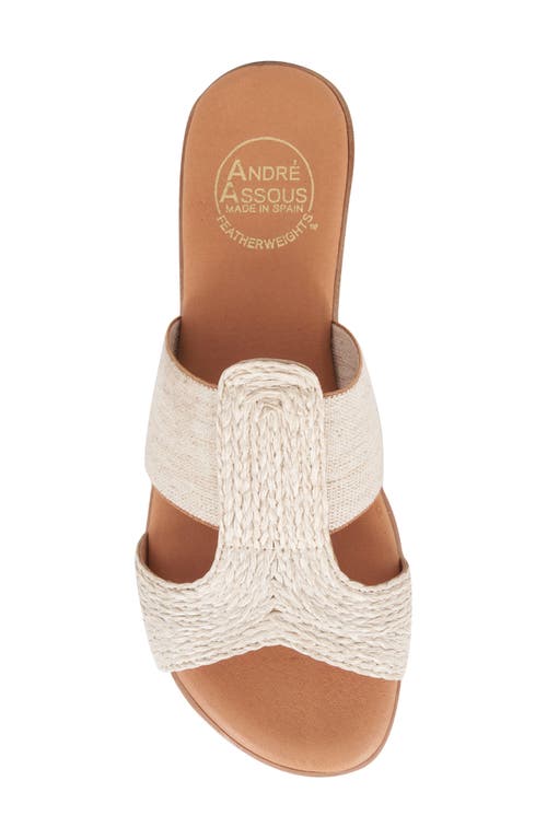 Andre Assous André Assous Noor Raffia Slide Sandal In Beige Linen