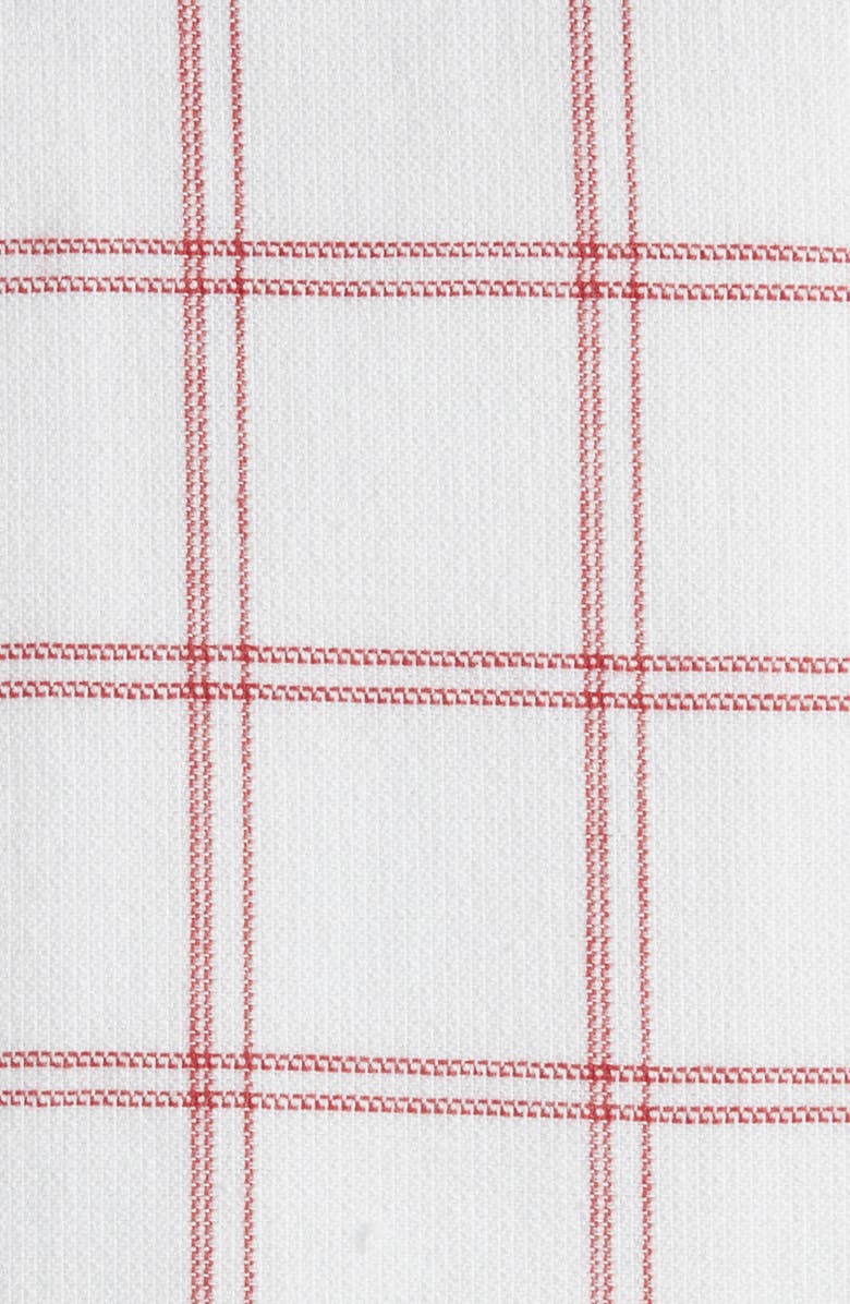 WEEZIE Set of 2 Scalloped Kitchen Towels, Alternate, color, Red Windowpane
