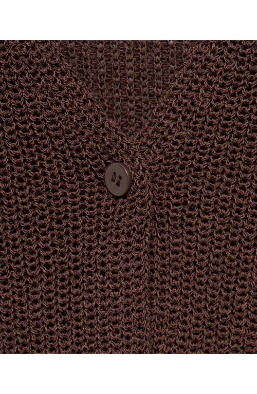 Mango Open Knit Sweater Vest In Brown