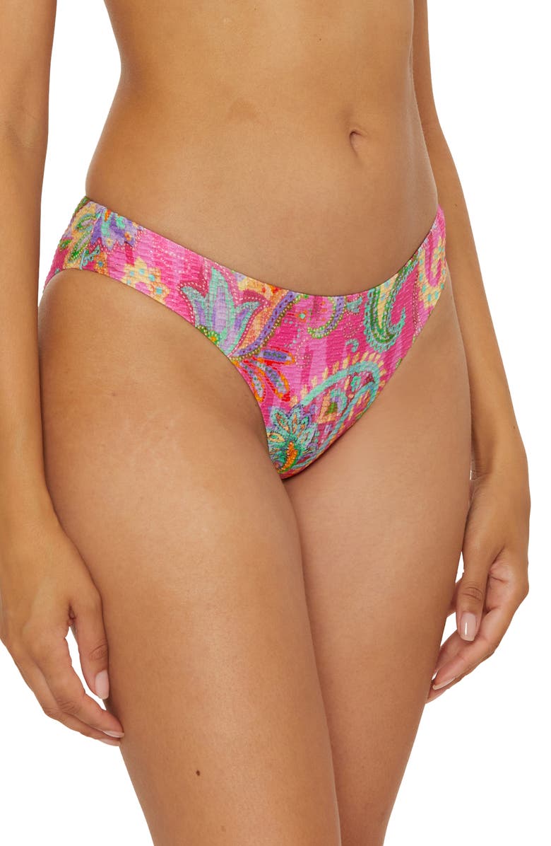 Becca Polynesia Hipster Bikini Bottoms, Alternate, color, Pink Multi