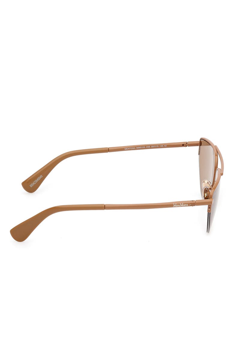 Max Mara 58mm Cat Eye Sunglasses, Alternate, color, Bronze/ Camel / Light Brown
