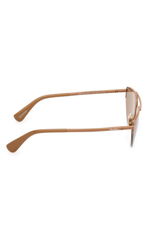 Max Mara Women's Shiny Light Brown Half-rim Cat-eye Sunglasses In Bronze/camel/light Brown