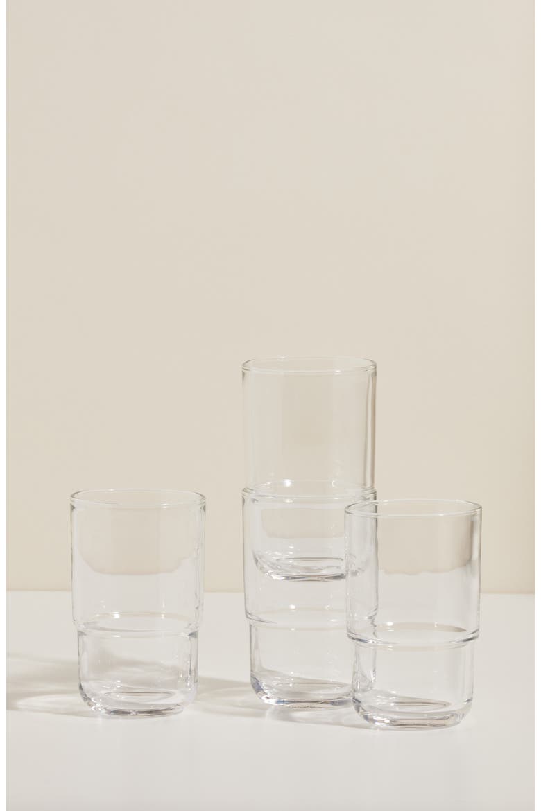 Night & Day Set of 4 Tall Glasses, Alternate, color, CLEAR