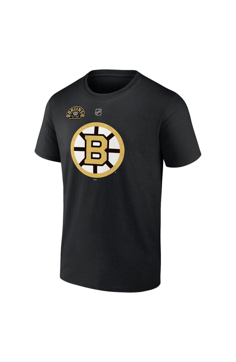 FANATICS Men's Fanatics Branded David Pastrnak Black Boston Bruins Authentic Stack Name & Number T-Shirt, Alternate, color, Black