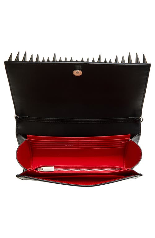 Christian Louboutin Paloma Spike Leather Clutch Bag In Bk65 Black/silver