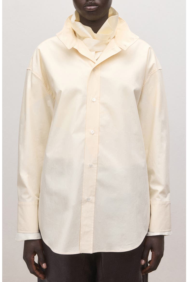 Layered Collar Button-Up Shirt, Main, color, YELLOW