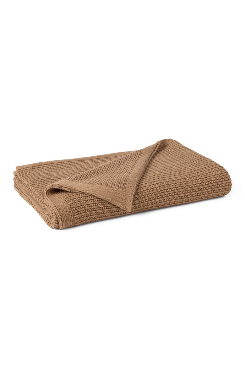 Linea Organic Cotton Knit Throw Blanket, Main, color, CHESTNUT