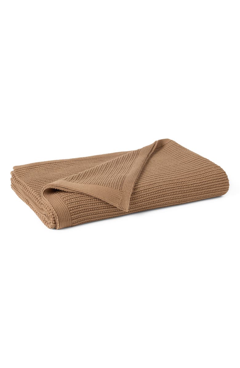 Coyuchi Linea Organic Cotton Knit Throw Blanket, Main, color, Chestnut