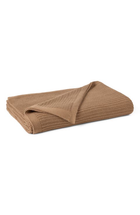 Linea Organic Cotton Knit Throw Blanket
