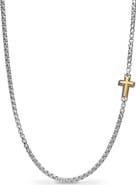 David Yurman Cross Station Box Chain Necklace