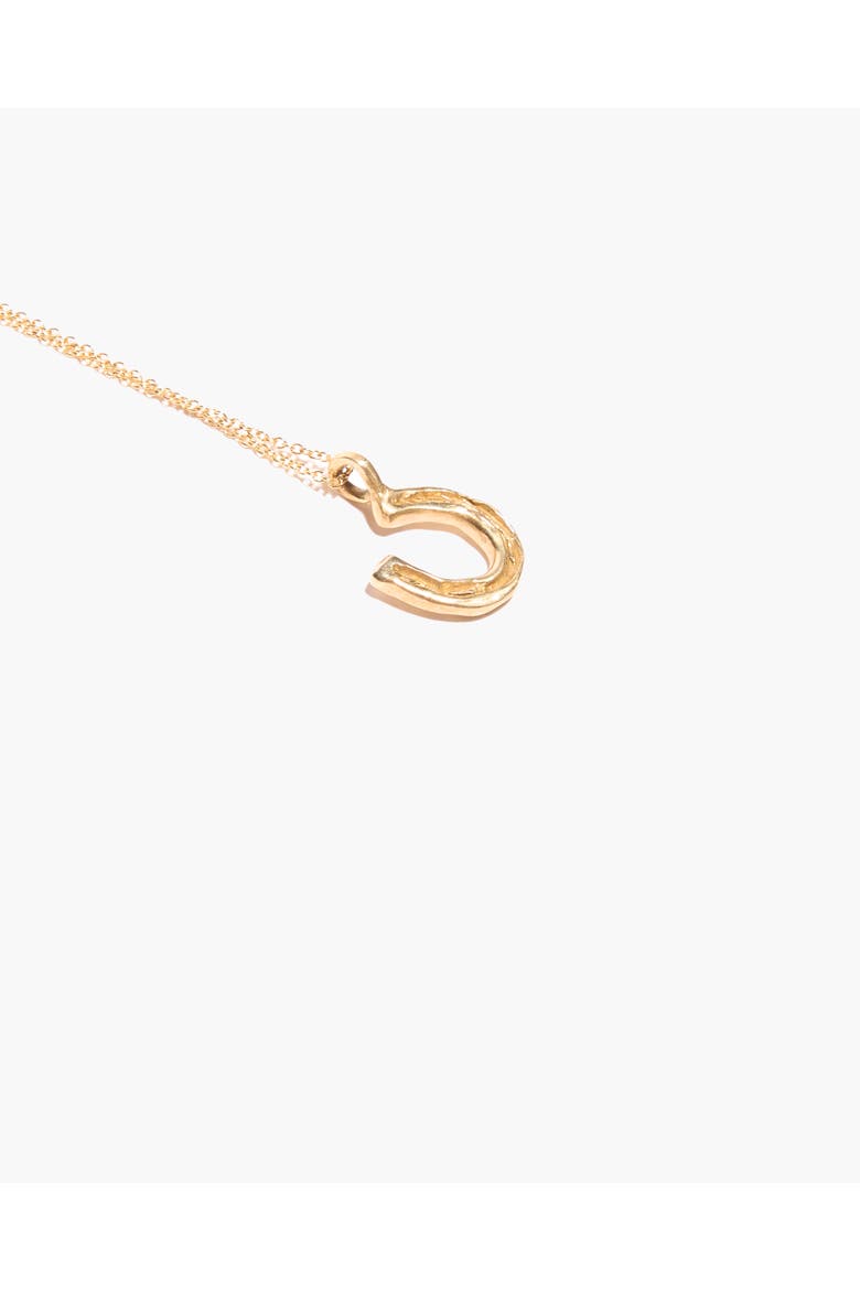 Horseshoe Necklace, Alternate, color, Brass