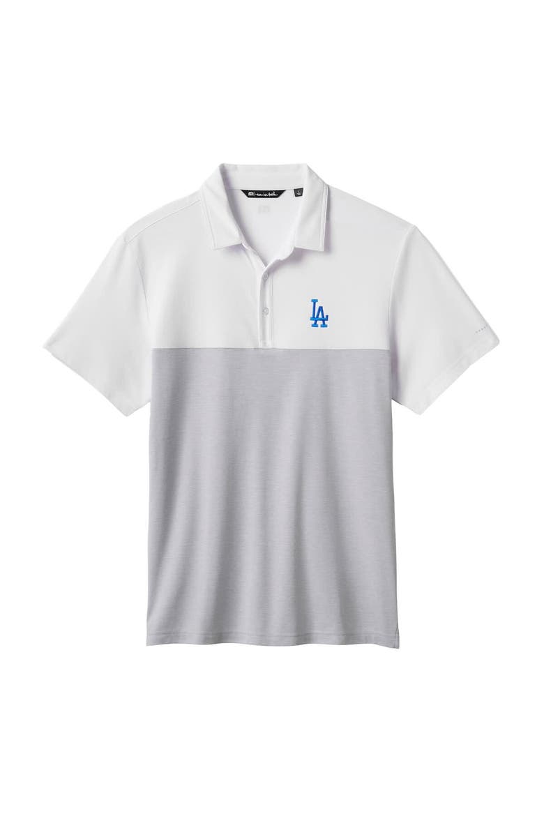 Men's TravisMathew White/Gray Los Angeles Dodgers Home Run Leader Tri-Blend Polo, Alternate, color, White