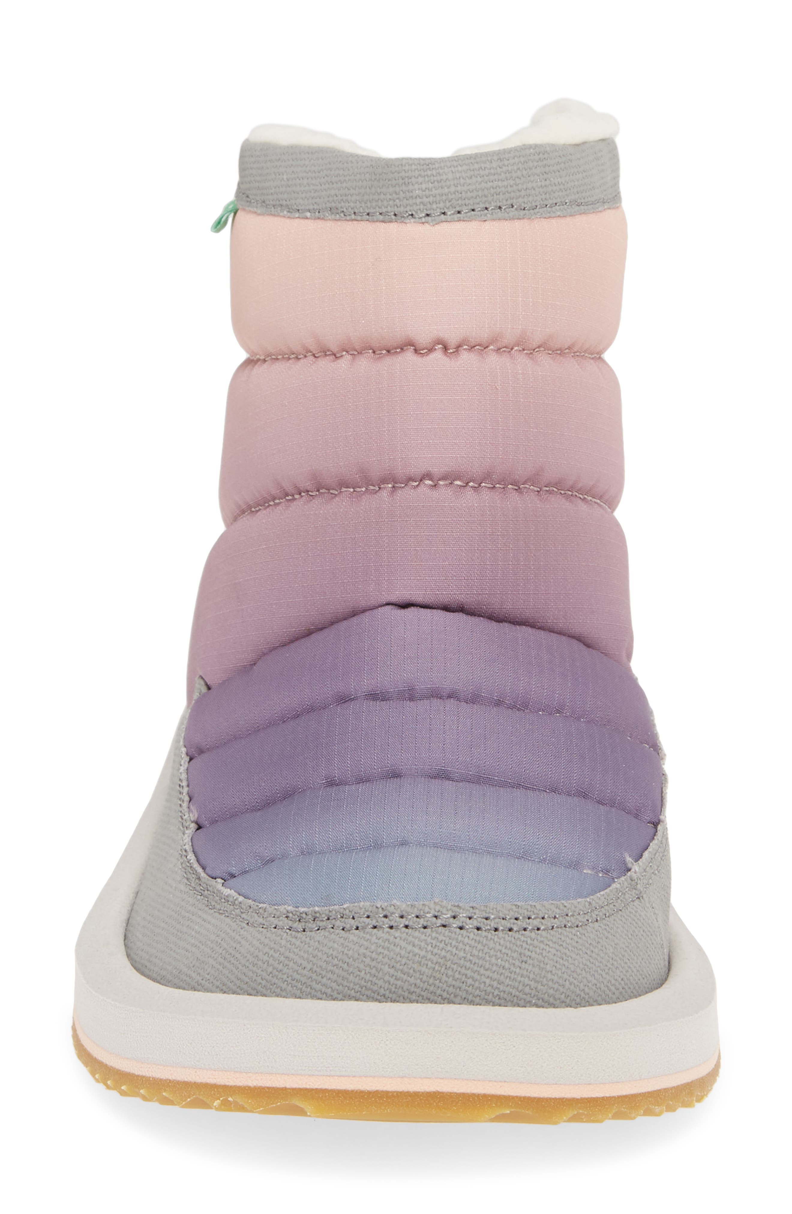 Sanuk Puff N' Chill Ombré Quilted Faux Fur Bootie, Alternate, color, 